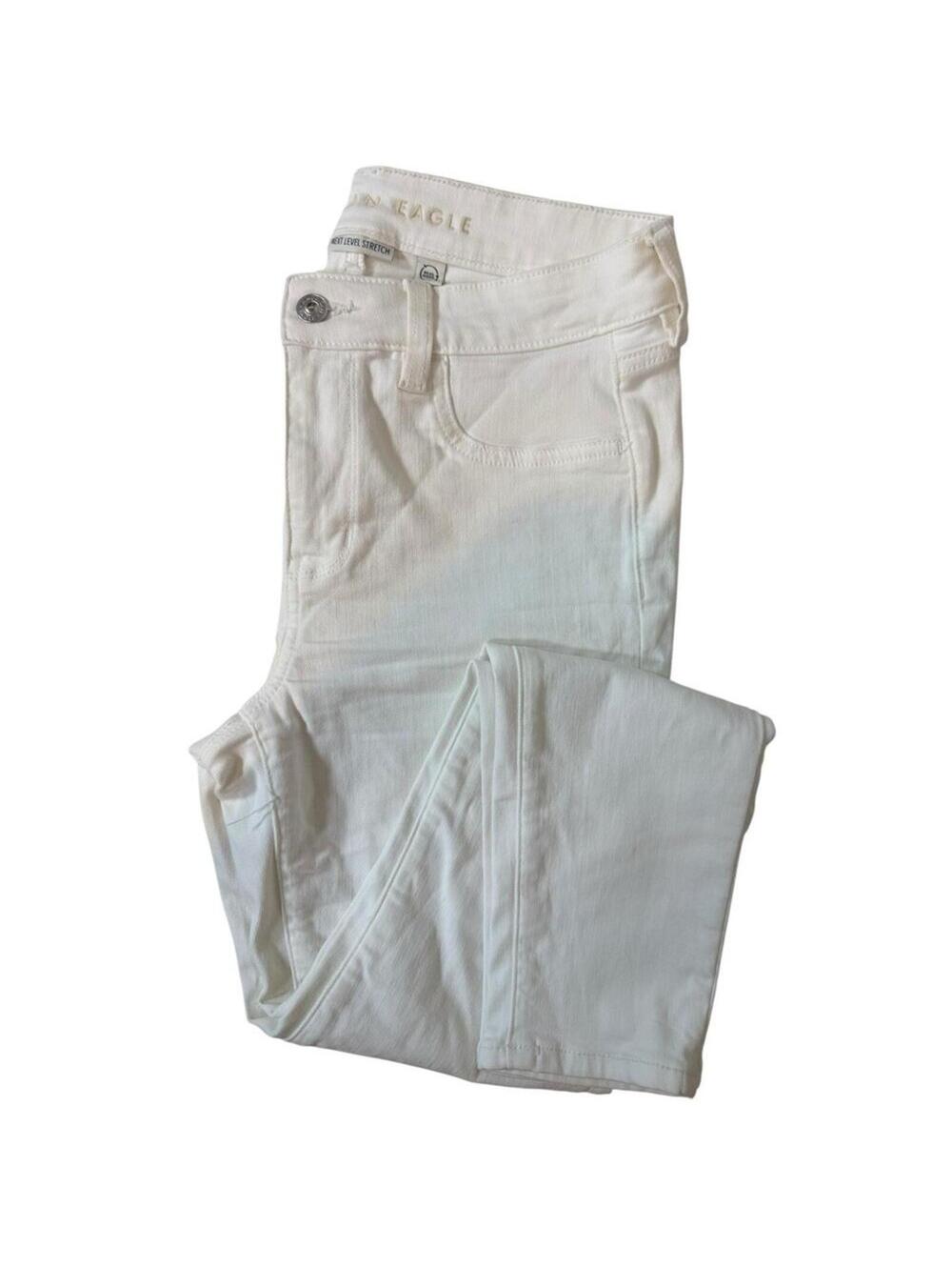 American Eagle Outfitters Women's White Skinny Stretch Jeans 5-Pocket Denim 8